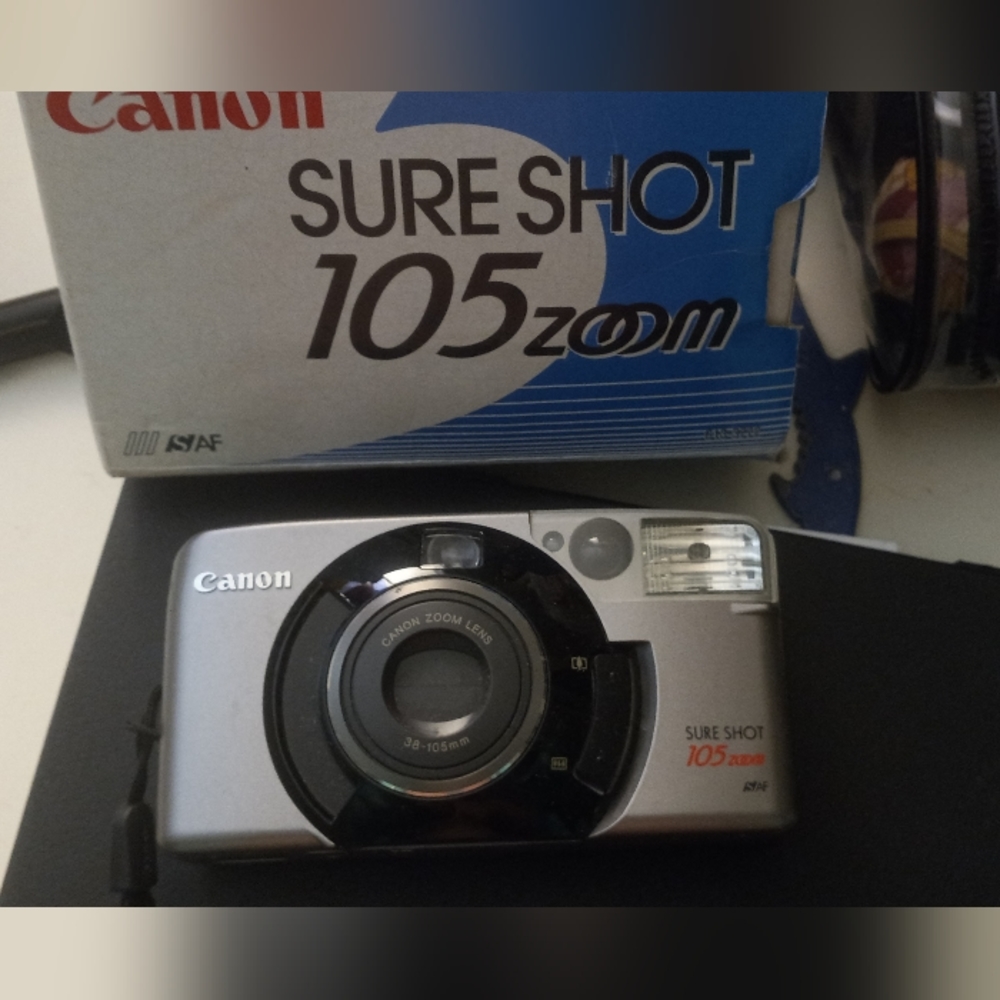 Vintage Canon Sure Shit 105 Zoom Point and Shoot Film Camera